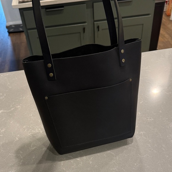 Portland Leather Black Tote Bag - Picture 9 of 10